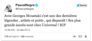 Pascal Nègre et la mort de Moustaki: laissons là nos tartufferies de cimetières | Slate.fr