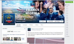 Image de la Page Facebook de l'équipe de France de Football