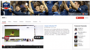 Image de la chaîne YouTube de l'équipe de France de Football