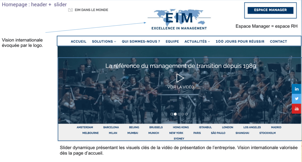 Page d'accueil EIM