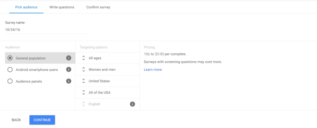 google rewards survey marketing