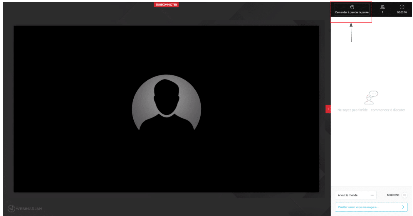 Comment demander à prendre la parole sur Webinarjam ?