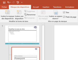 Mise en page du masque Powerpoint