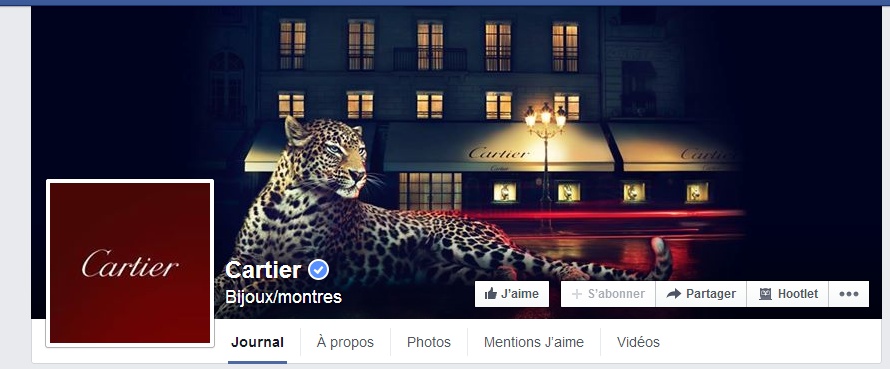 Banniere Cartier sur Facebook