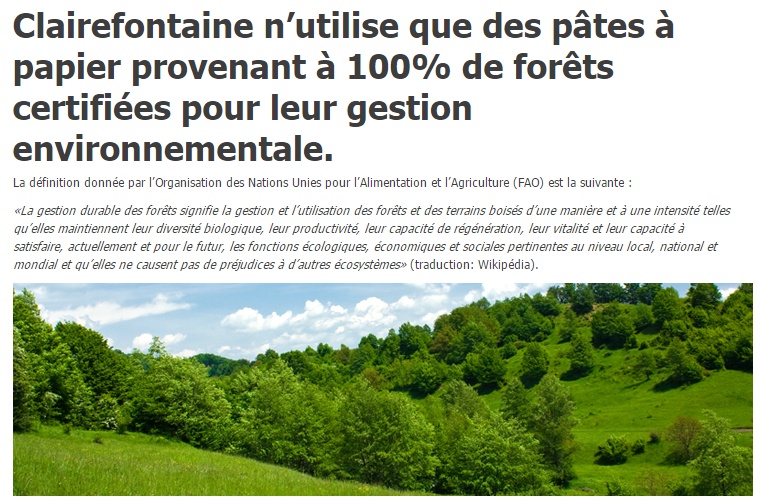 Clairefontaine, une marque engagée contre la déforestation