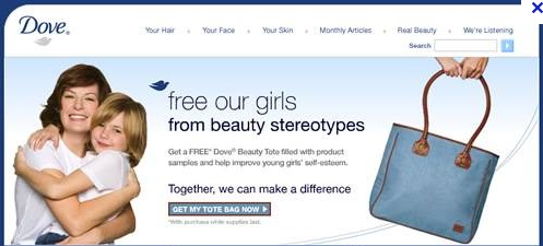 Dove home page