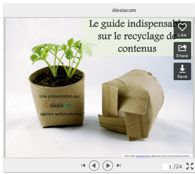 Partage d'une présentation Slideshare