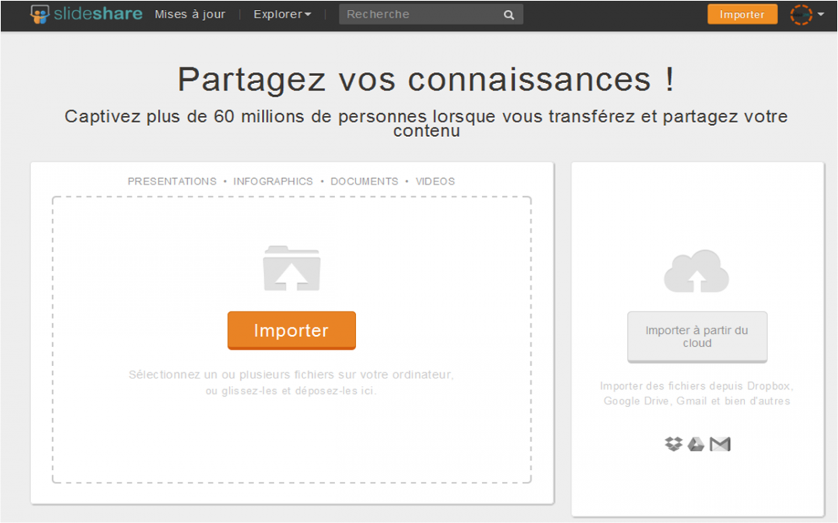 Le module d'import de vos powerpoint sur slideshare