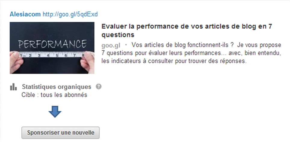 Sponsoriser un article sur Linkedin