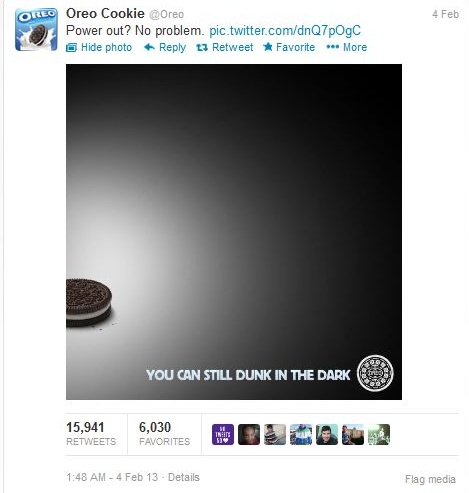 Tweet Oreo newsjacking