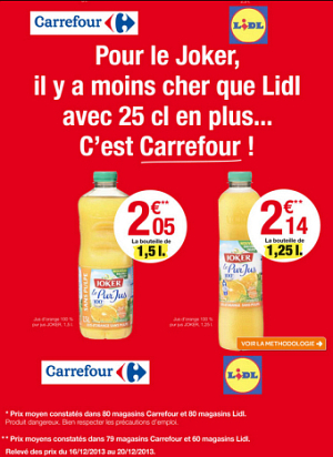 carrefour pub comparative low cost