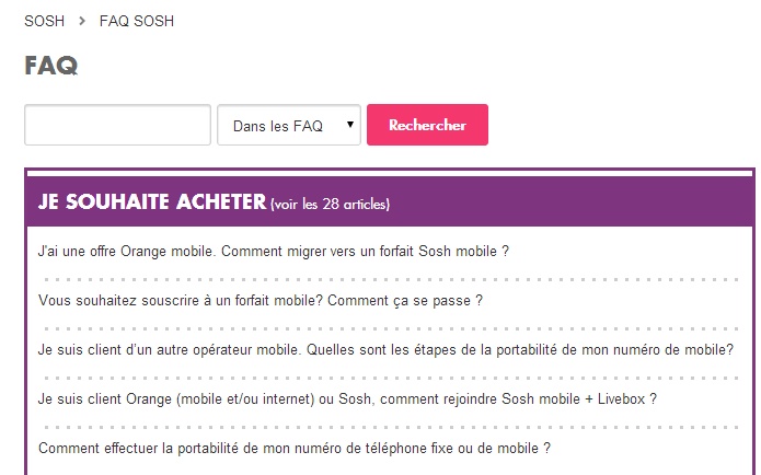 FAQ Sosh