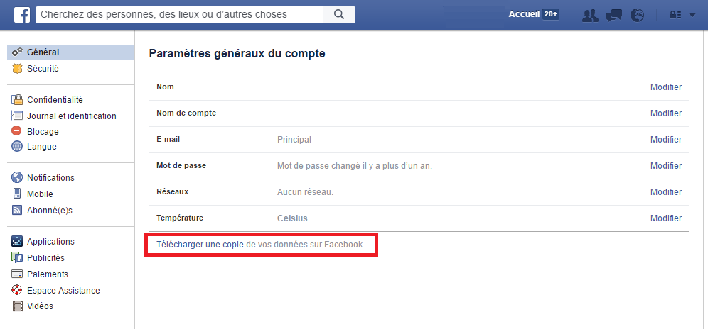 gestion des données utilisateur par Facebook