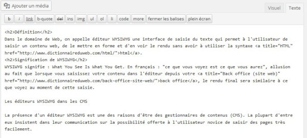 Editeur html