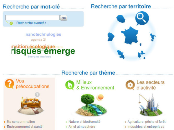 Exemple de site portail: portail environnement