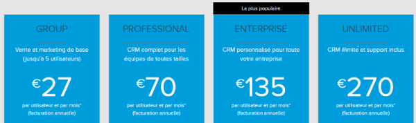 Tarification d'un CRM en mode SaaS