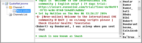 Système de messagerie instantanée: l'interface IRC