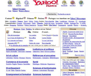 Annuaire Yahoo en 2001