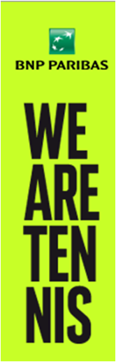 Logo BNP associé au slogan "We are Tennis"